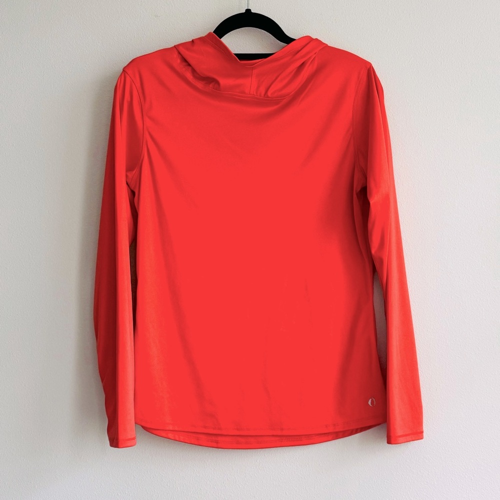 The American Outdoorsman Womens UPF 40+ Long Sleeve Hooded Shirt Coral/Orange M